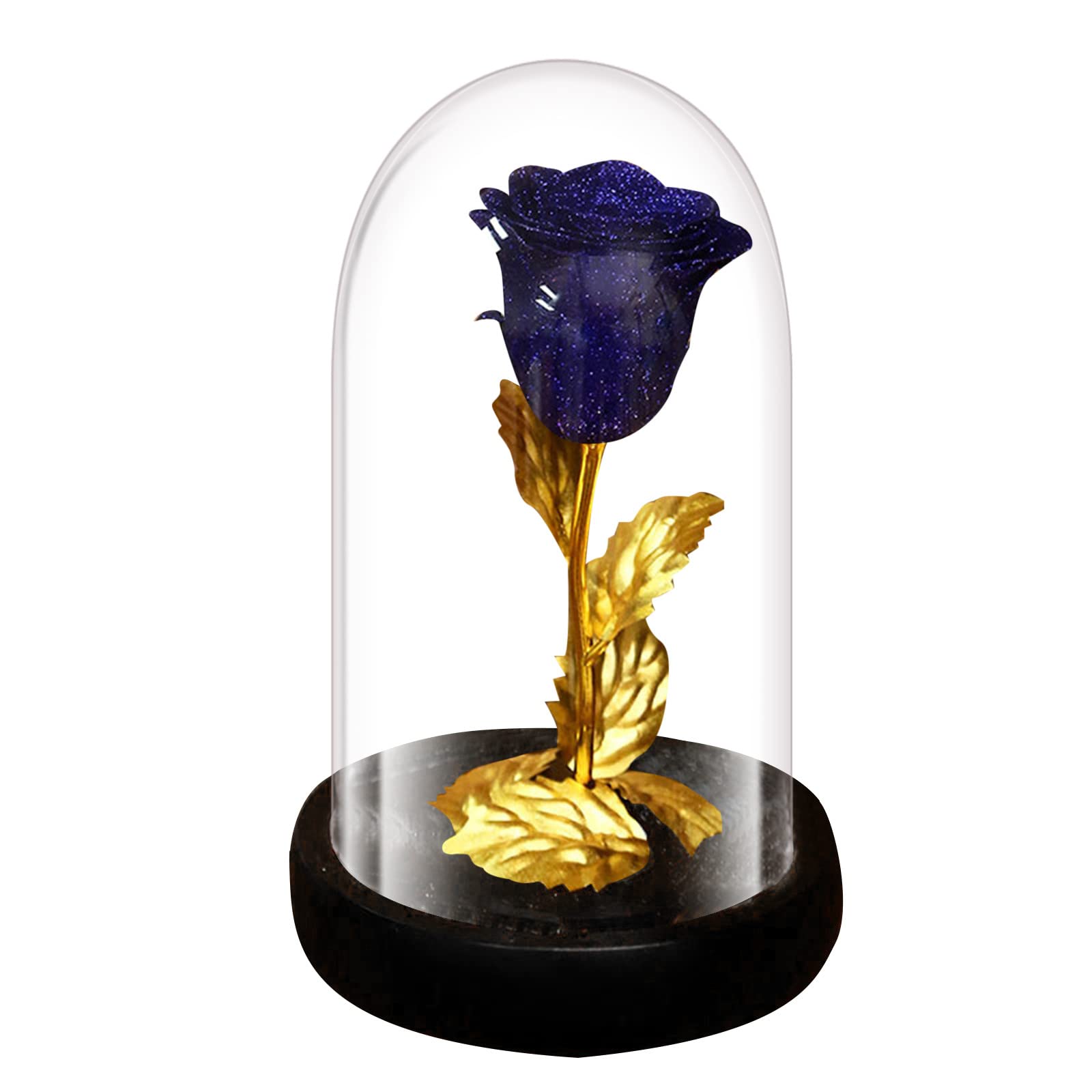 Elegant Gold Glass Rose Foil Table Centerpiece - Valentine's Day Gift, Boho Home Decor for Wedding, Anniversary & Romantic Dinner Party Decorations