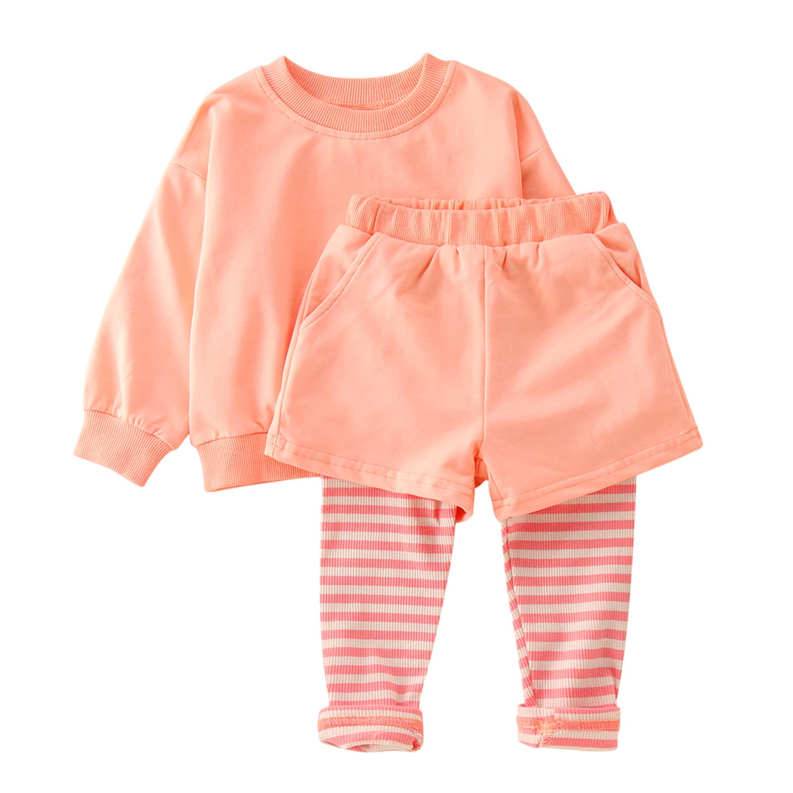 Baby Boys & Girls 2-Piece Tracksuit Set - Sports Romper & Striped Pants Outfit for Active Toddlers | Playtime, Daycare & Casual Wear