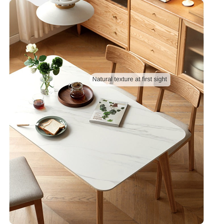Solid Oak Wood Modern Rocking Dining Table - Stylish & Durable for Home, Restaurant, and Outdoor Dining Spaces