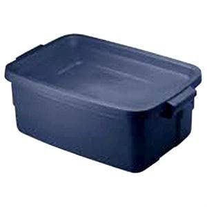 3 Gallon Heavy-Duty Roughneck Storage Tote with Secure Lid - Dark Indigo Metallic Color - Perfect for Garage Organization, Home Storage, and Workshop Supplies