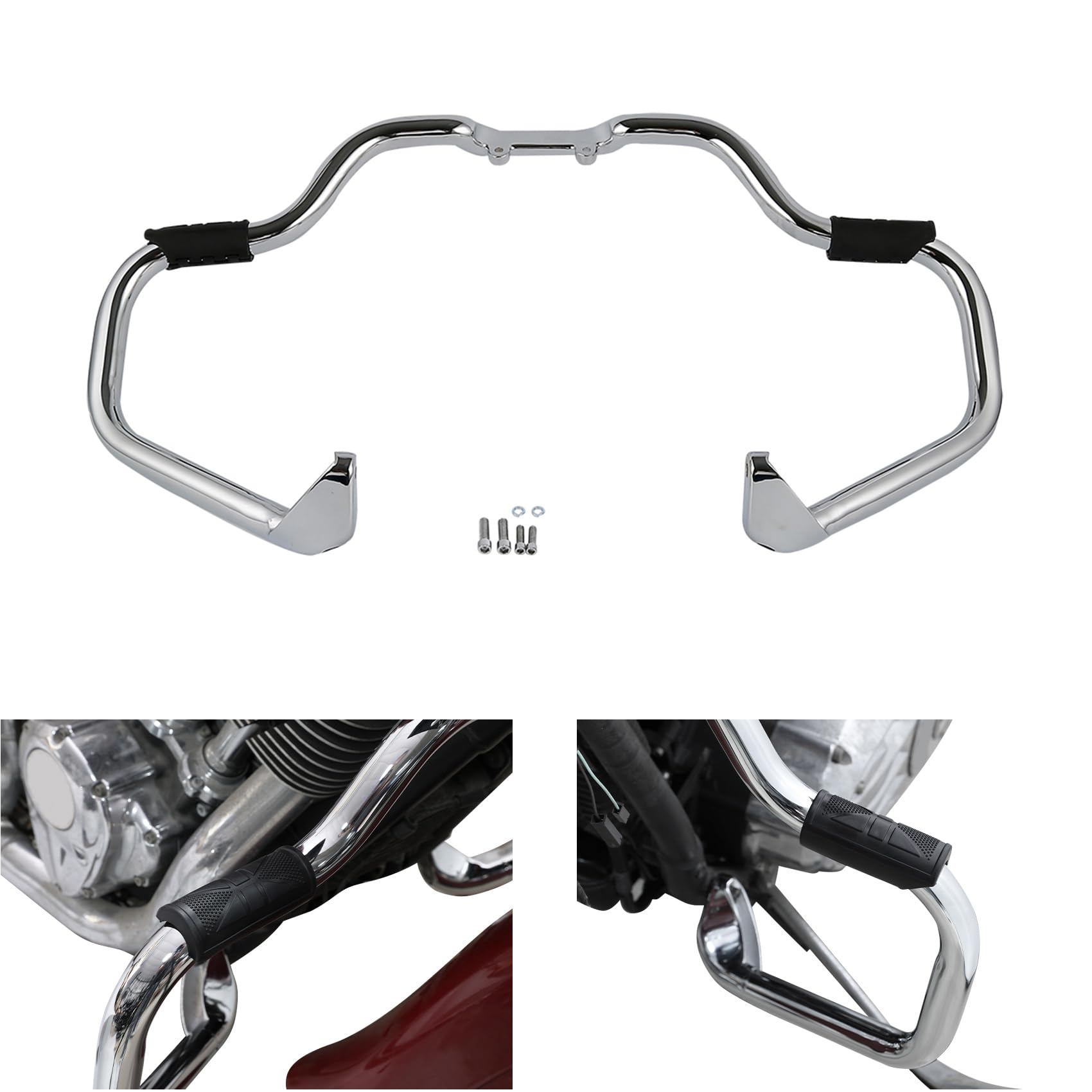 TCT-MOTORPARTS Chrome Engine Guard Crash Bar for Indian Chief Dark Horse, Chieftain Dark Horse & Springfield (2016-2024) | Heavy-Duty Highway Protection | Perfect for Long Rides and Urban Commuting