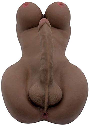 Realistic 3D Silica Gel Torso Sex Doll with Pussy & Penis - Unisex Adult Toy for Gay, Lesbian & Solo Play - Perfect for Fantasy Fulfillment & Masturbation