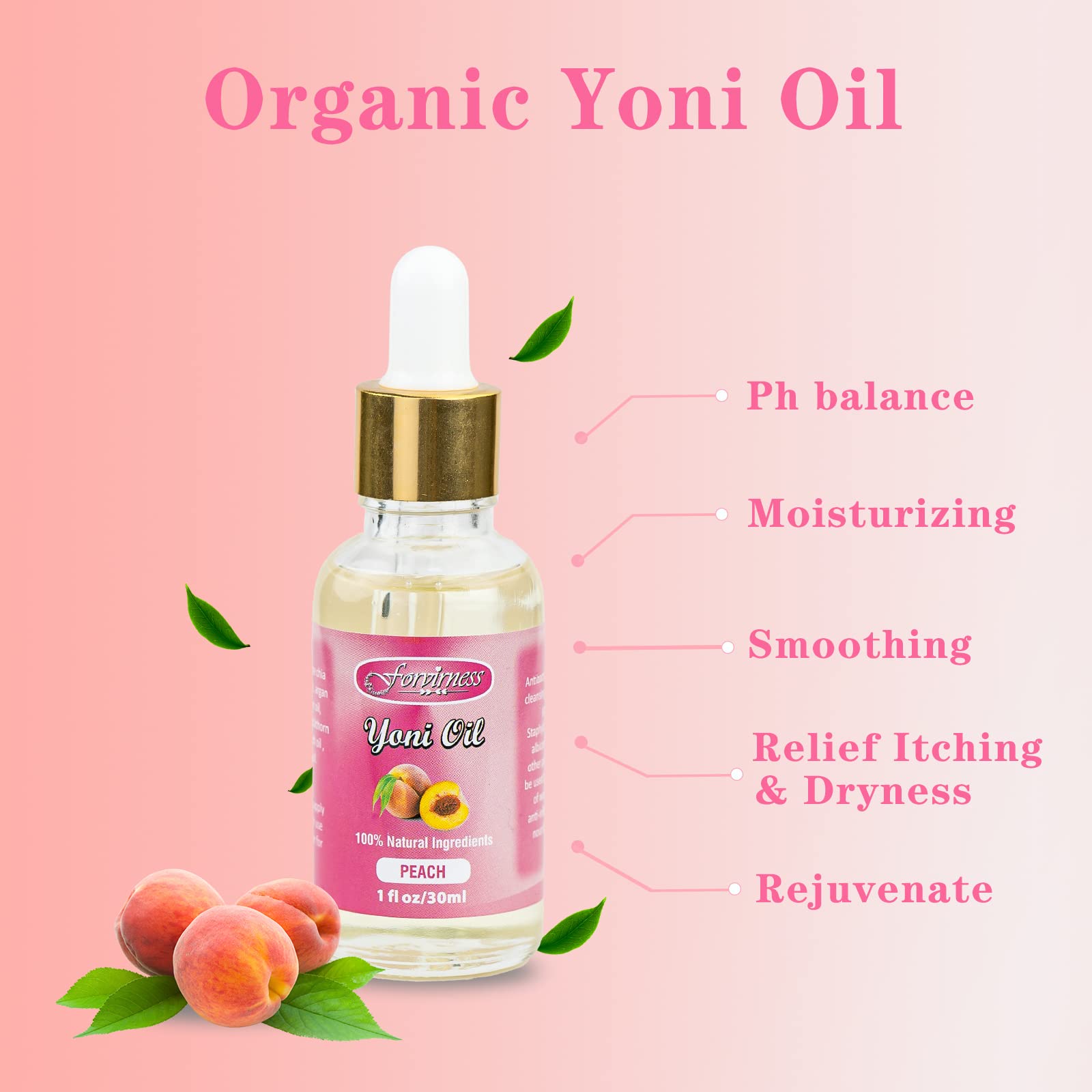 Natural Feminine Wash & Yoni Oil Set for Women – pH Balanced Vaginal Wash with Cleansing Formula, 1 fl.oz Peach Feminine Oil & 6.7 fl.oz Intimate Wash – Gentle Care for Daily Hygiene & Intimate Wellness