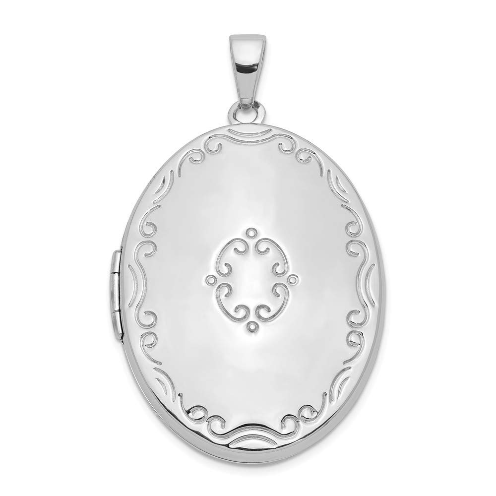 925 Sterling Silver Engravable 33mm Oval Photo Locket Pendant Necklace for Women - Personalized Jewelry Gift for Mom, Wife, Girlfriend - Perfect for Anniversaries, Birthdays & Valentine's Day