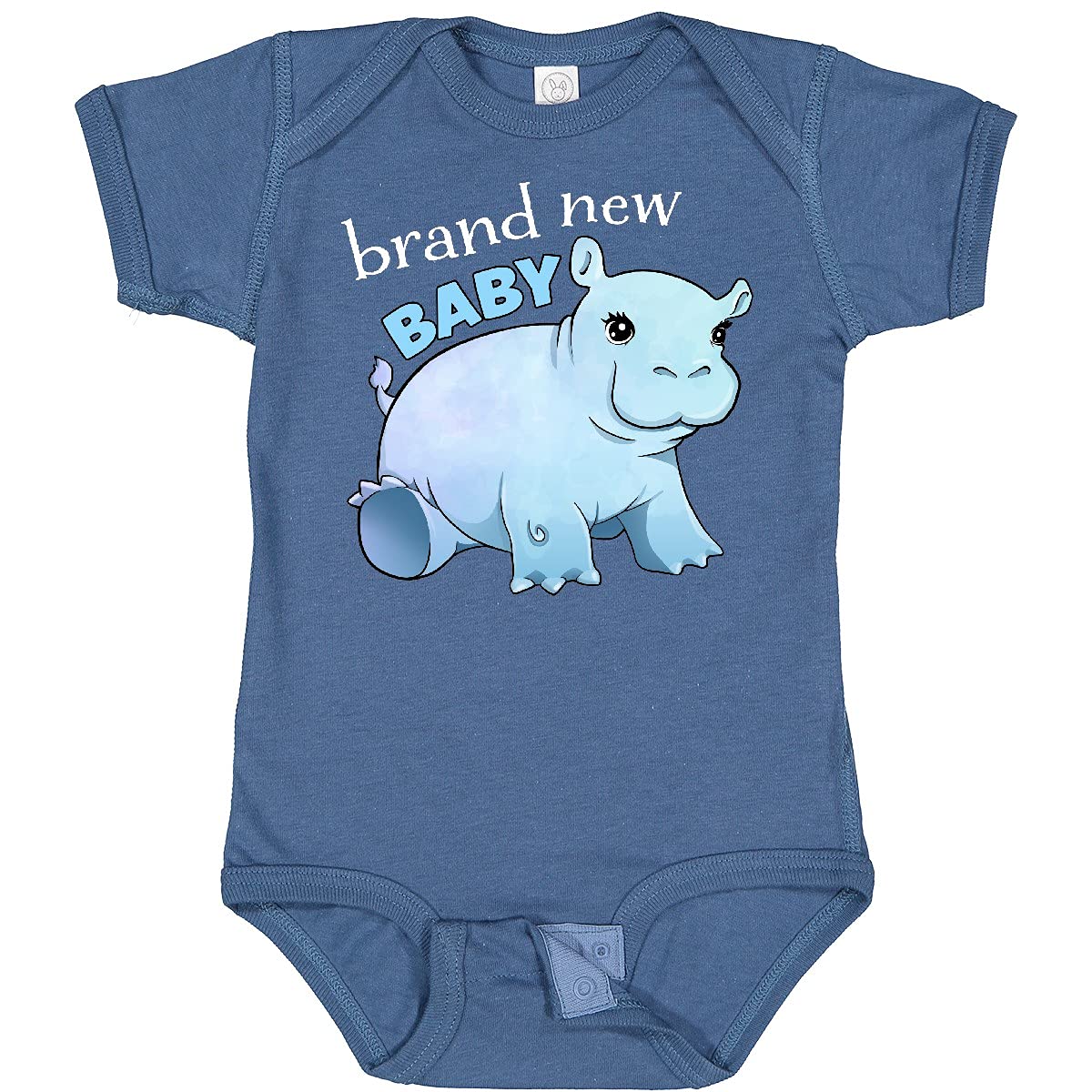 Inktastic Baby Cute Hippo Graphic Short Sleeve Bodysuit - Soft Cotton Onesie for Newborns & Infants - Perfect for Playtime, Photo Shoots & Everyday Wear