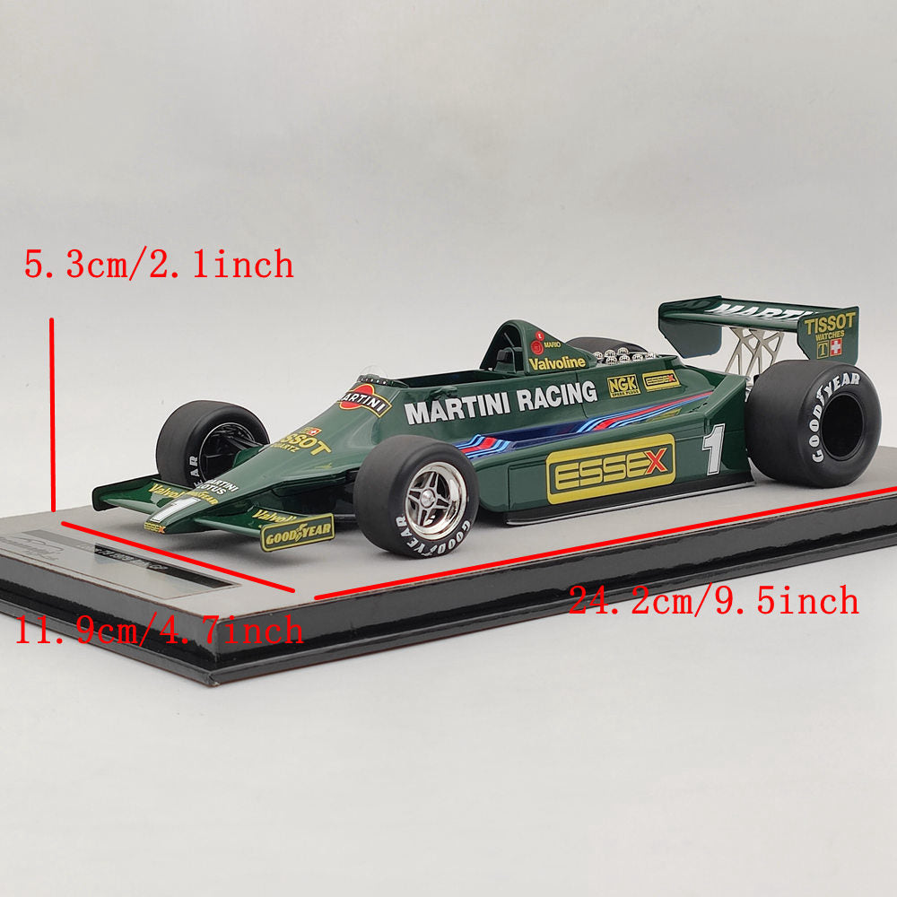 1/18 Tecno Mythos Series Lotus 79 1979 Italy GP Car #1 TM18 287A Resin Model Car - Collectible Racing Replica for Display & Enthusiasts