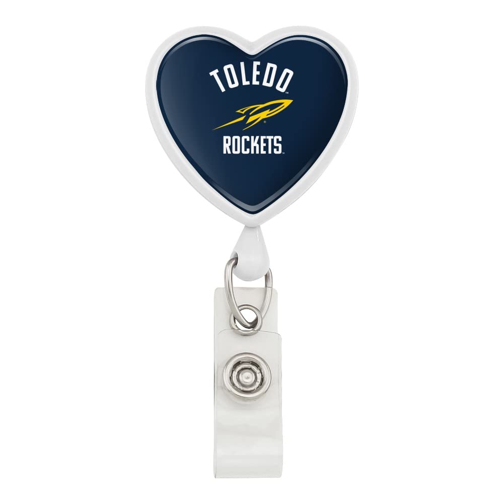 Official University of Toledo Logo Heart Lanyard with Retractable Reel - Badge Holder & ID Card Holder for Students, Faculty & Staff - Perfect for Campus, Work & Events