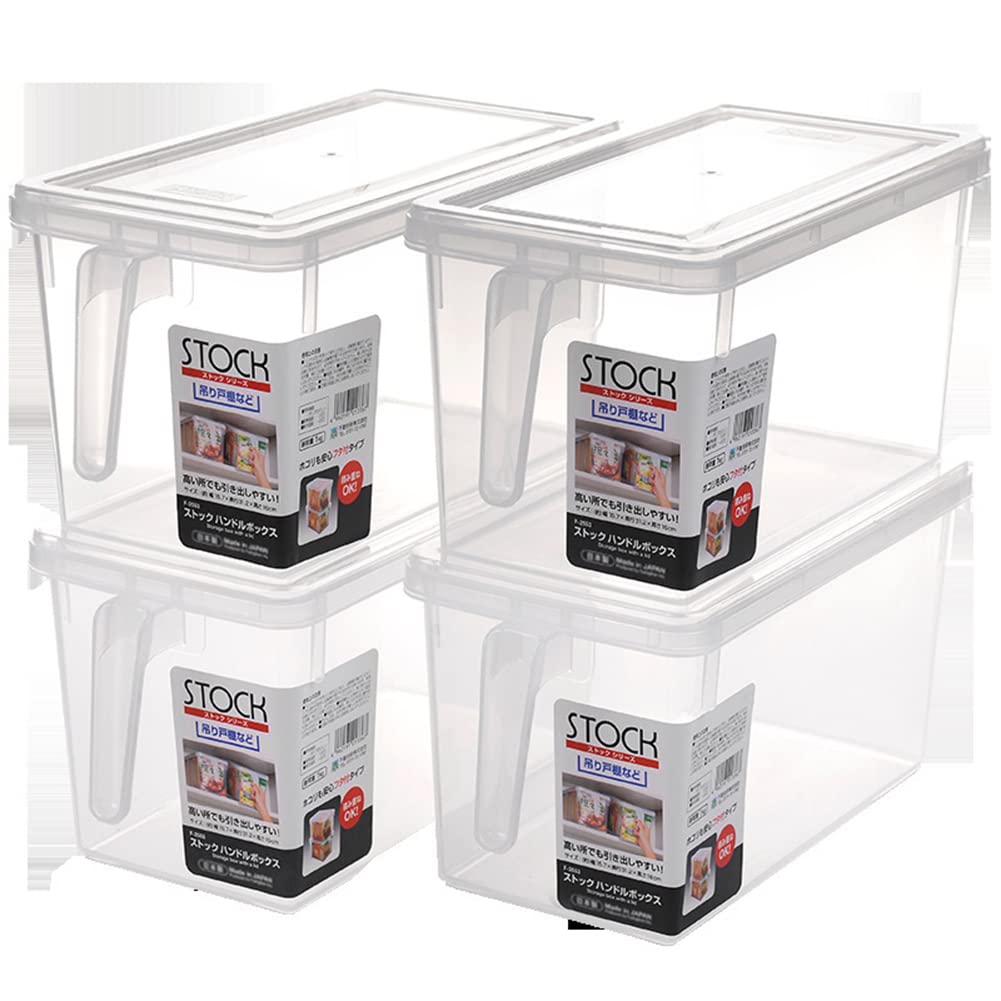 INFIJYON 4-Piece Large Plastic Food Storage Container Set - Stackable Refrigerator Organizer Bins with Lids - Perfect for Fridge Organization, Meal Prep & Leftovers Storage
