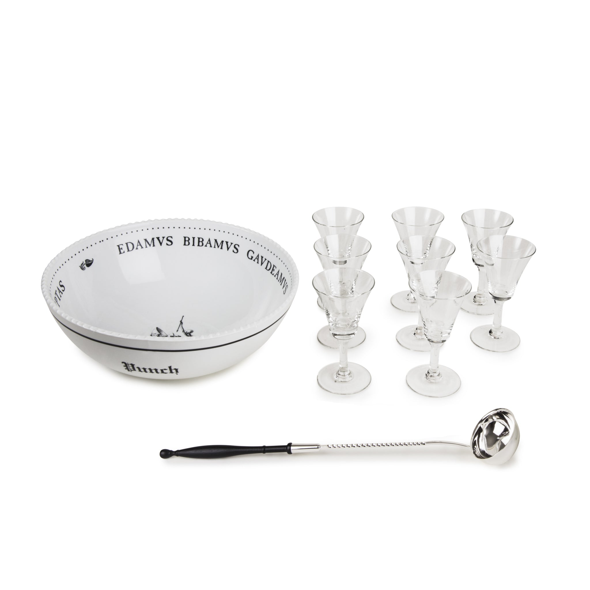 DAVID WONDRICH 1 Gallon Punch Bowl Set - Premium Party Punch Serving Kit for Cocktails, Mocktails & Large Gatherings - Perfect for Weddings, Holidays & Special Events