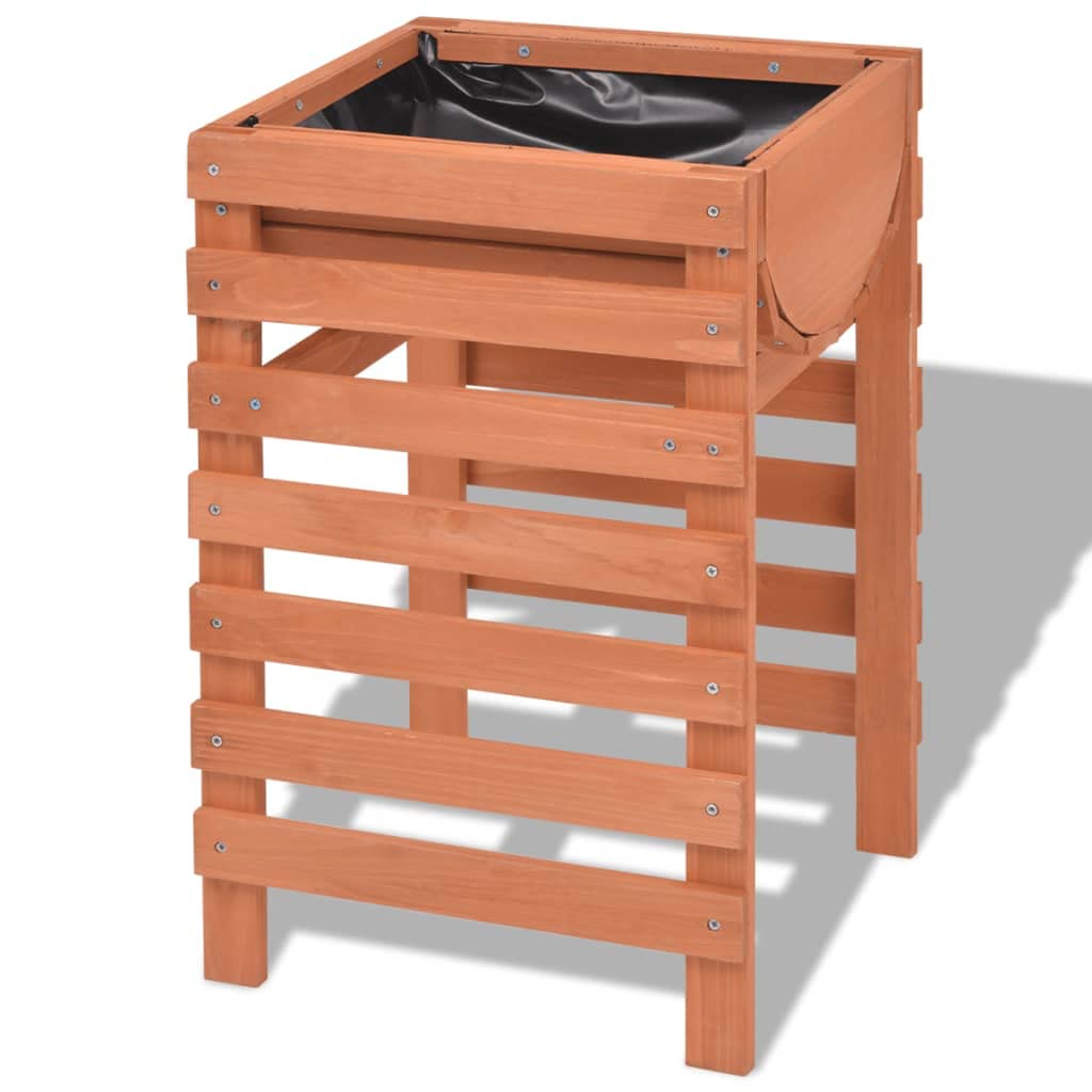 CHARMMA Large Wooden Planter Box 14.9x14.1x23.6 Inches - 3.45KG Heavy Duty Garden Planter for Indoor/Outdoor Plants, Flowers & Herbs - Perfect for Patio, Balcony, Deck & Backyard Decor