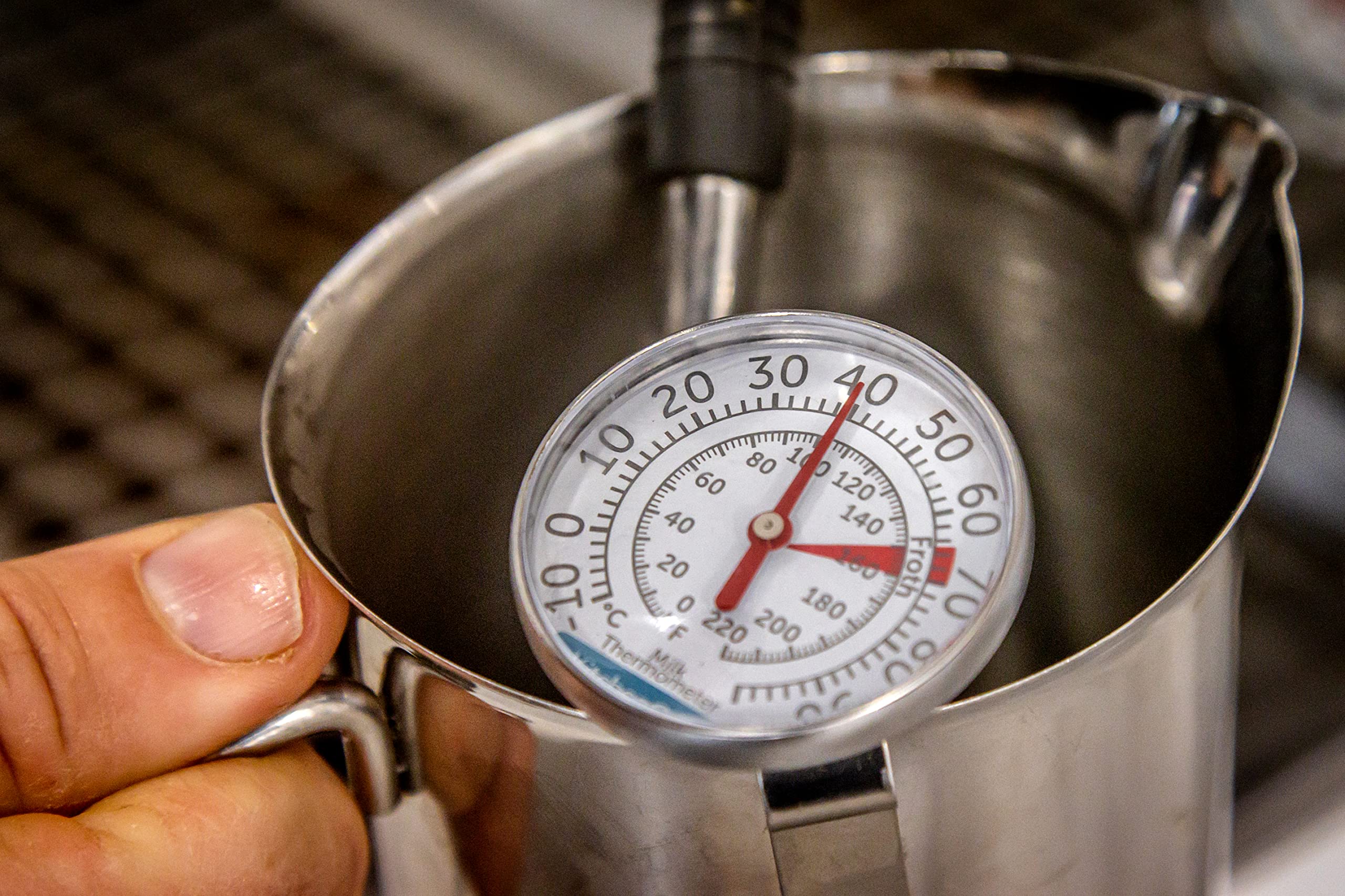 KitchenCraft Stainless Steel Milk Thermometer - Digital Cooking Thermometer for Coffee, Tea & Baking - Perfect for Home Chefs & Baristas