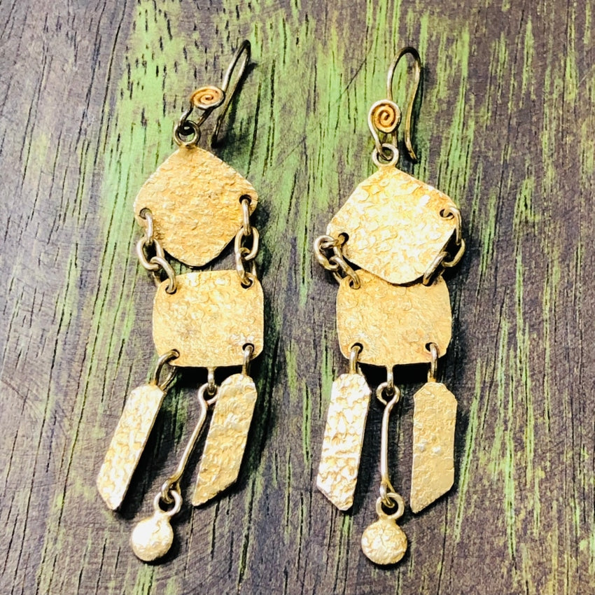 Vintage Gold Washed Sterling Silver Pierced Earrings for Women - Dainty Elegant Hoop Earrings - Perfect for Parties, Weddings & Everyday Wear