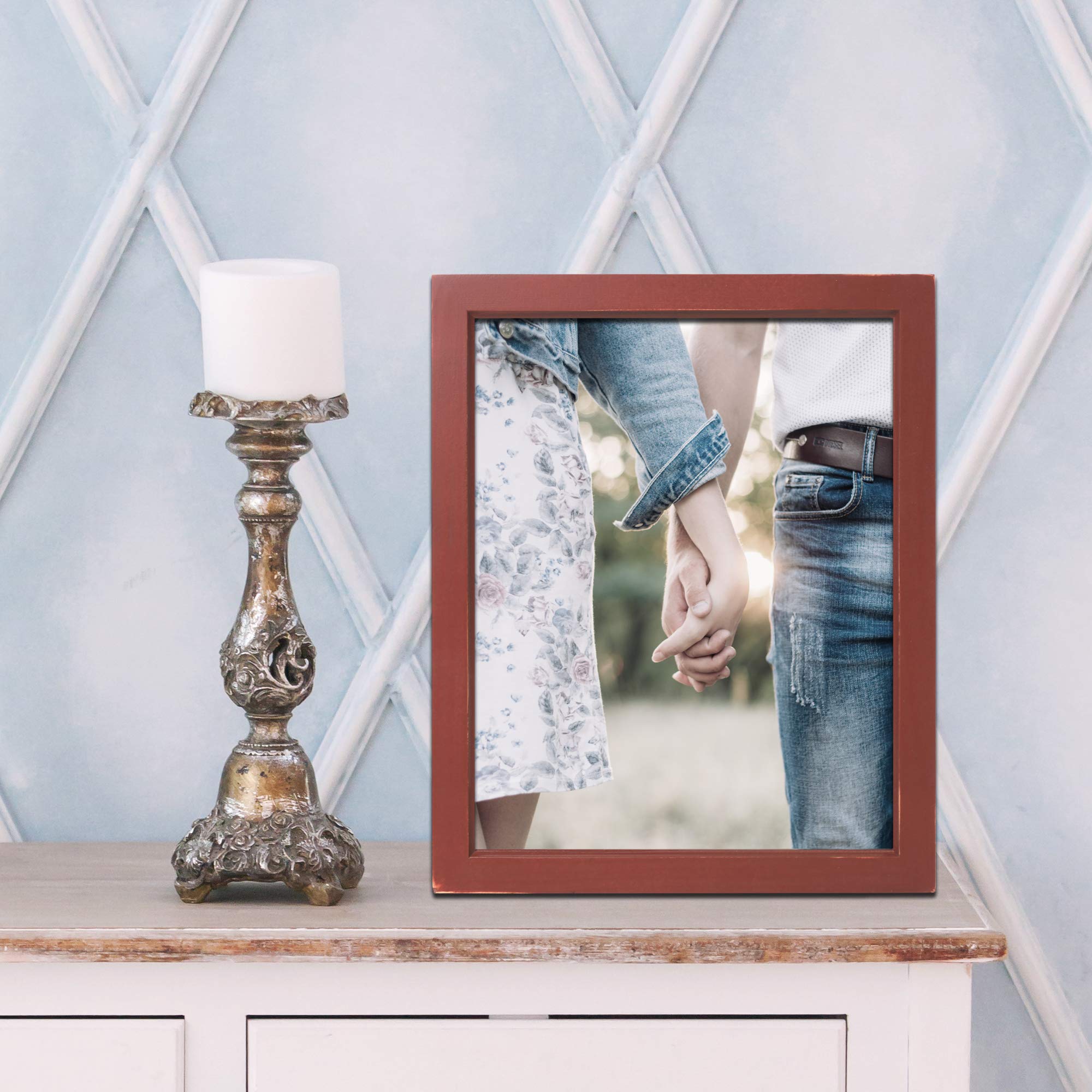 Lawrence Frames Abbey 8x10 Picture Frame in Brick Red - Perfect for Home Decor, Office Display, and Gift Giving