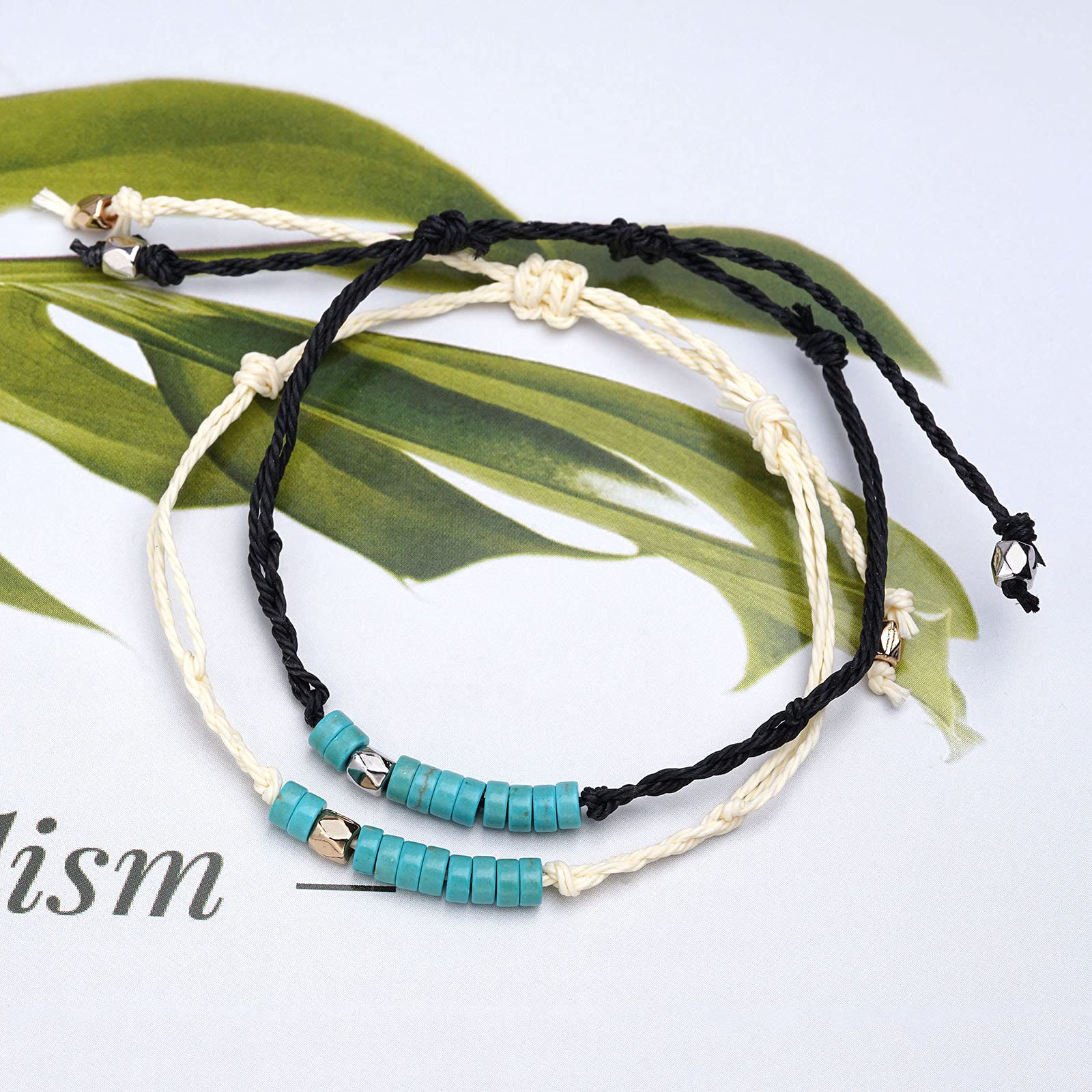 Turquoise Bead Soul Sister Bracelets - Best Friend Matching Friendship Bracelets for Women & Girls - Long Distance Gifts for BFFs - Birthday & Everyday Wear