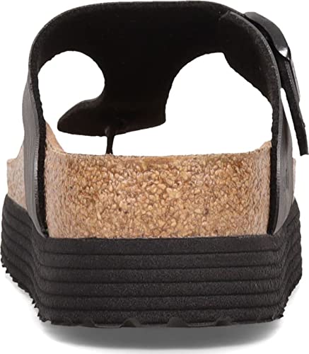 Birkenstock Unisex Gizeh Thong Sandals - Comfortable Cork Footbed, Adjustable Straps, Black Vegan Leather - Perfect for Beach, Pool, and Casual Wear