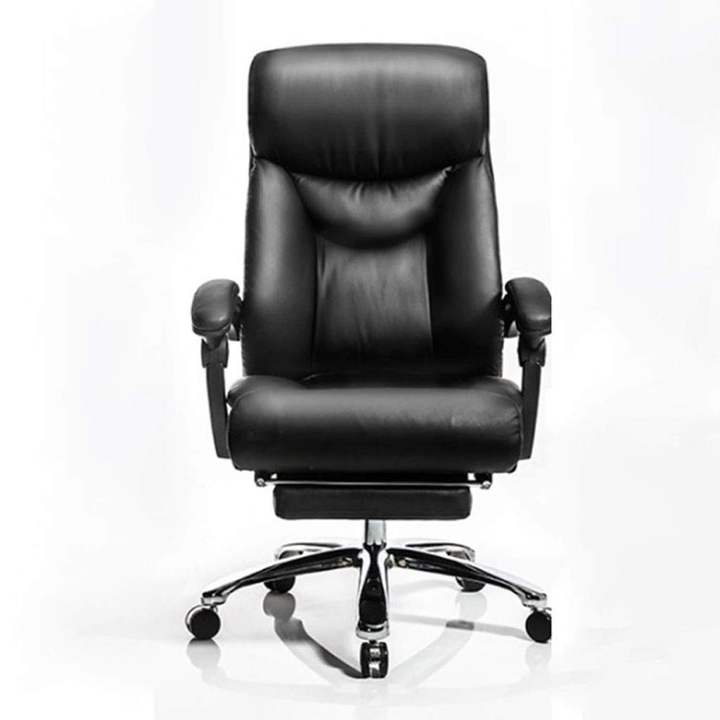 Premium Faux Leather Executive Office Chair with Footrest & Recliner - Ergonomic Computer Desk Chair for Home & Office Comfort - Black Cowhide Design for Bosses & Professionals - Perfect for Long Work Hours, Gaming & Home Office Setup
