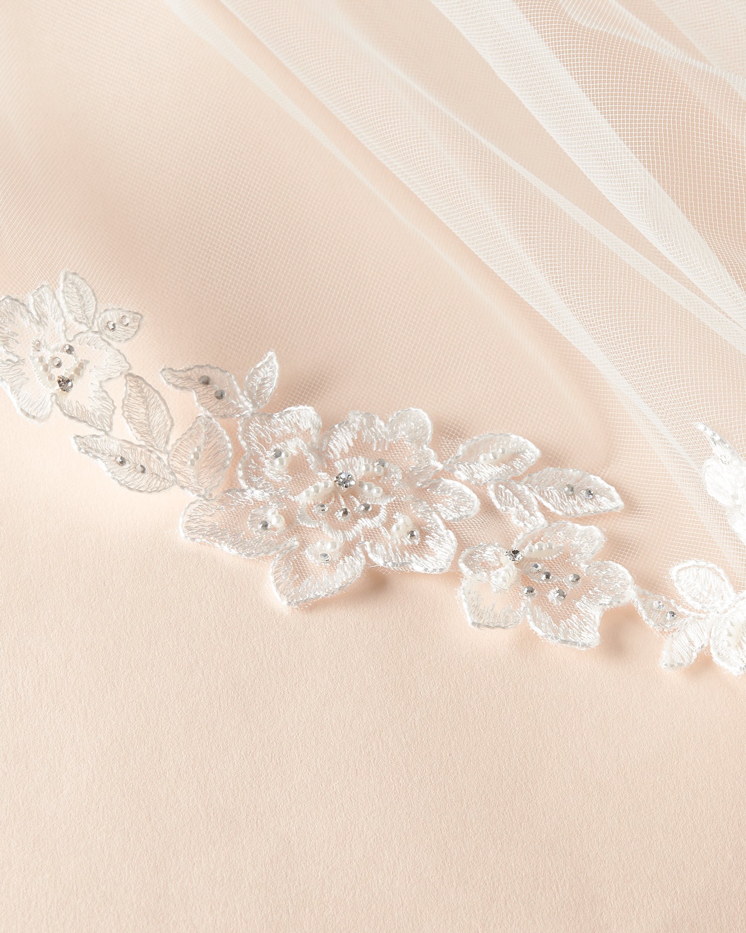 Althea Lace Cathedral Veil - Elegant Wedding Veil with Delicate Lace Trim for Brides | Perfect for Church Weddings, Formal Ceremonies & Bridal Portraits