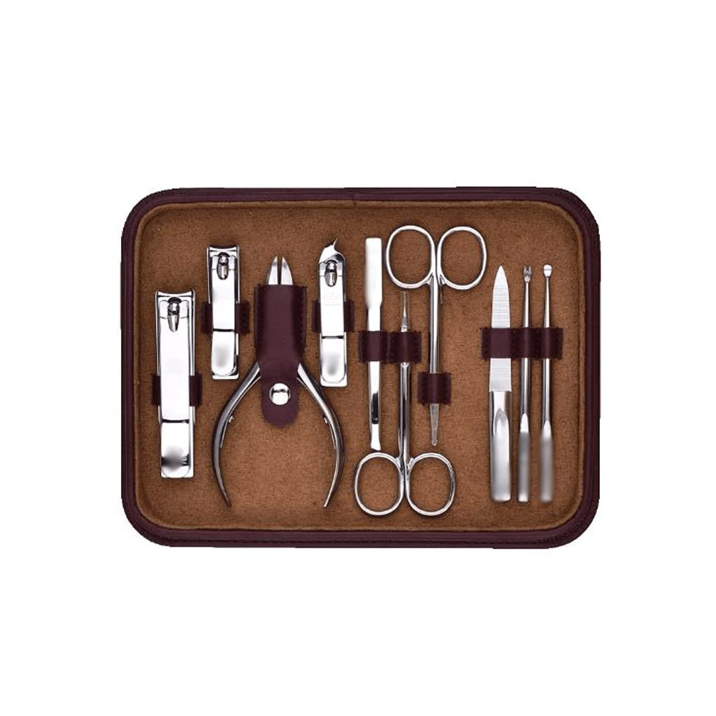 Professional 10-Piece Manicure & Pedicure Set for Men & Women - Nail Clippers, Grooming Kit & Toe Nail Care Tools - Perfect for Home, Travel & Salon Use