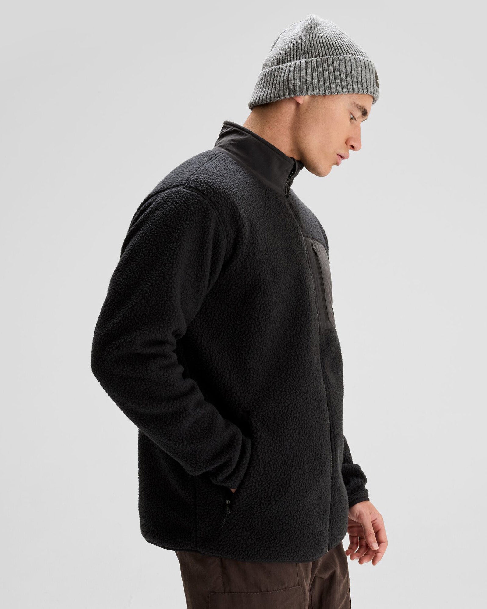 Men's Co Z High Pile Jacket - Warm Winter Fleece Jacket for Men, Water-Resistant Outdoor Coat with Hood - Perfect for Hiking, Camping & Cold Weather Activities