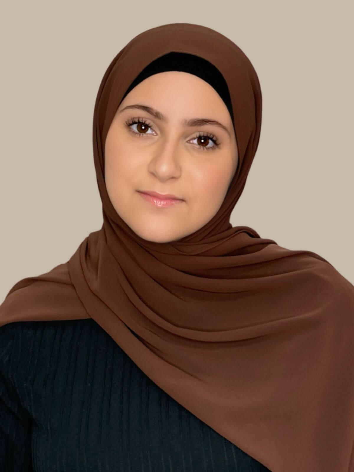 Luxury Chiffon Hijab for Women - Modish Girl Brunette Scarf - Perfect for Daily Wear, Prayer, and Special Occasions