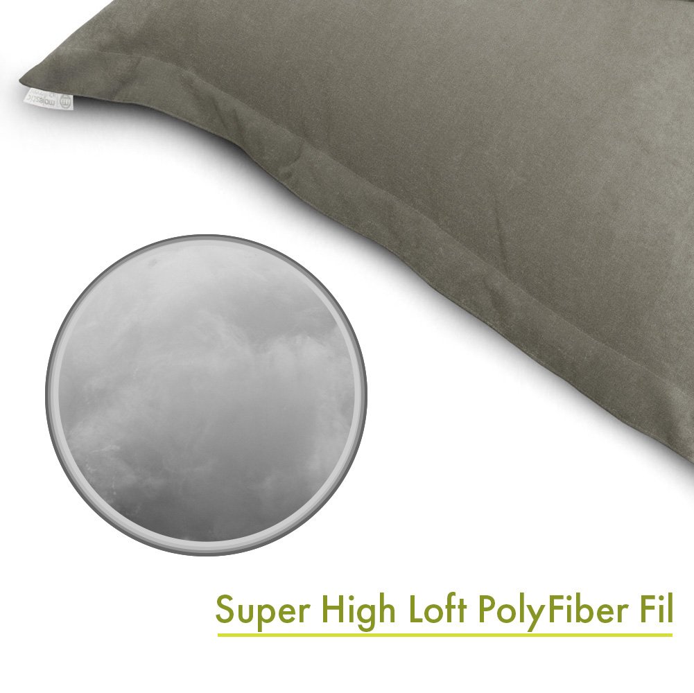 Majestic Home Goods Wales Floor Pillow - Soft Gray Floor Cushion for Living Room, Bedroom, Yoga & Meditation | Comfortable Seating & Lounging Pillow