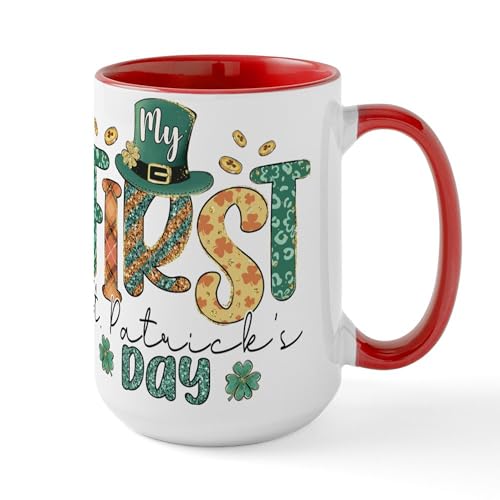 White/Red Inside - My First St Patrick'S Day Mugs