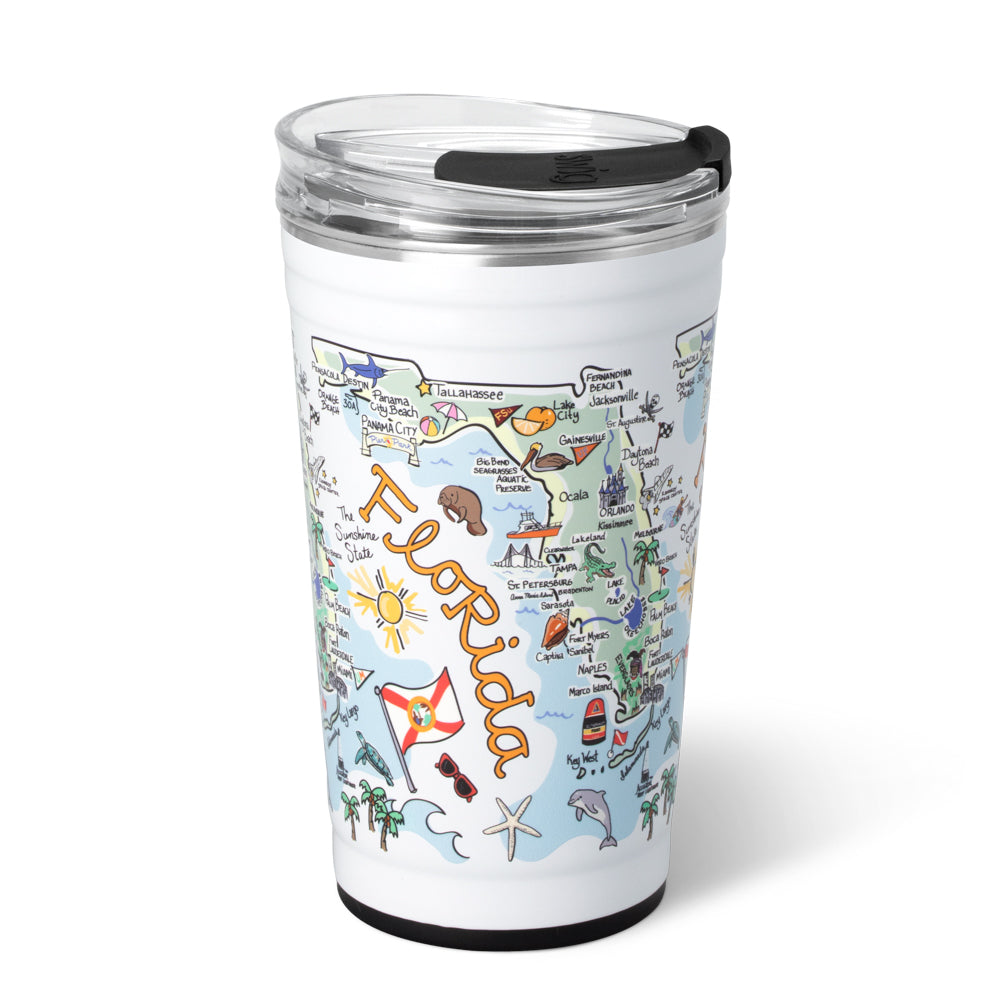 24oz Florida Party Cups - Bulk Disposable Plastic Cups for Beer, Cocktails & Drinks - Perfect for Parties, BBQs, Tailgating & Outdoor Events