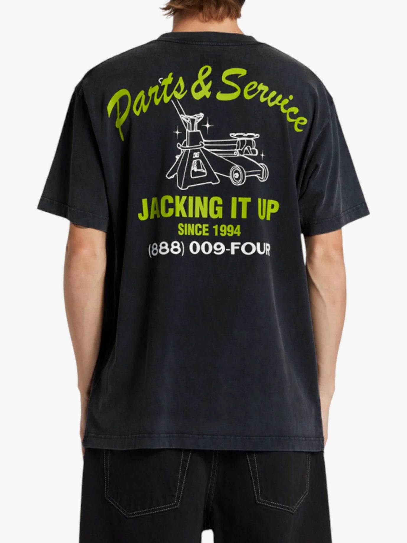DC Star Parts and Service Black T-Shirt - Men's Graphic Tee for Casual Wear, Street Style & Fan Merchandise