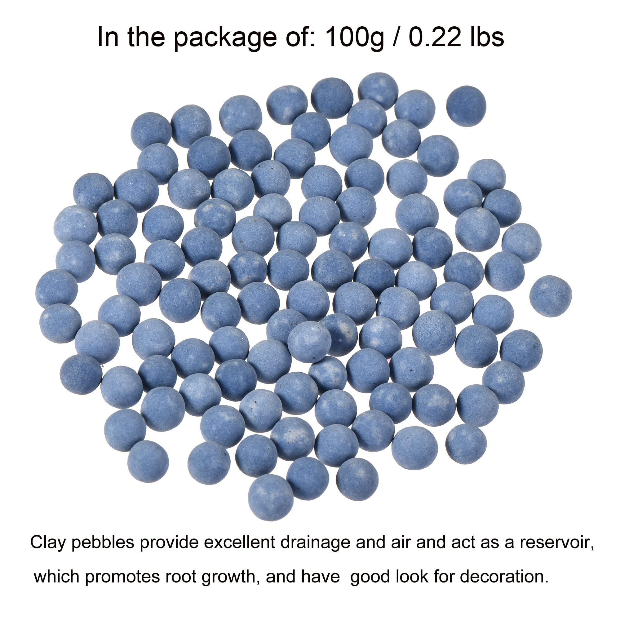 Premium 5-6mm Blue Clay Pebbles for Hydroponics - 0.22 lbs LECA Growing Media for Indoor Plants, Orchids, Bonsai & Vase Decor - Ideal for Hydroponic Systems, Aquaponics & Soil Aeration