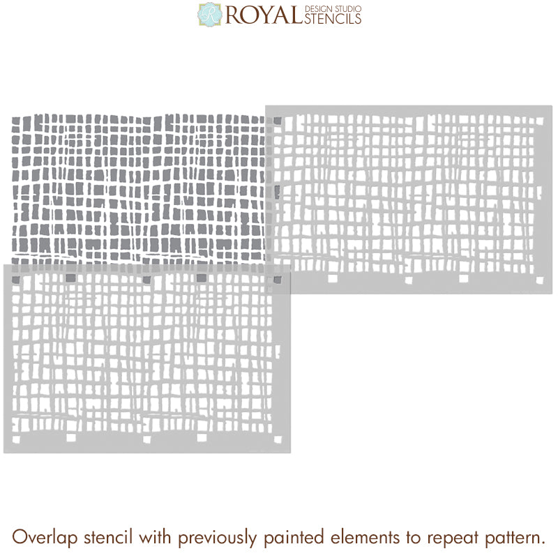 Loose Weave Wall Stencil - DIY Home Decor Painting Template for Boho & Farmhouse Style - Perfect for Bedroom, Living Room, and Accent Walls