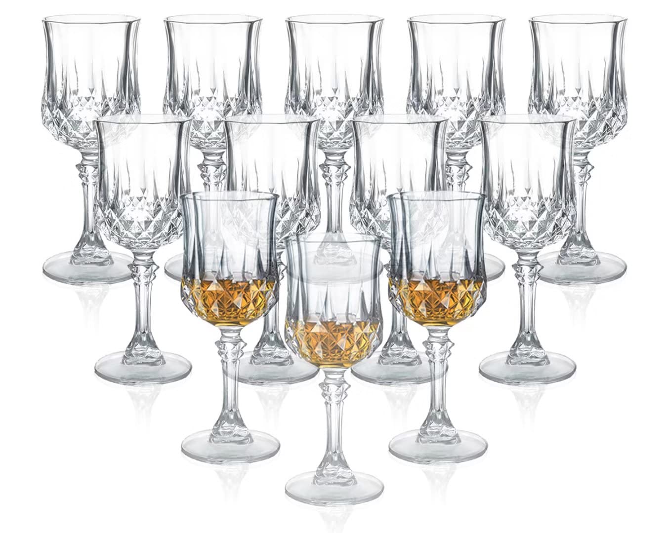 12-Piece 1.7oz/50ml Cordial Shot Glasses Set - Stemmed Tequila & Sherry Glasses for Cocktails, Tasting, and Elegant Entertaining