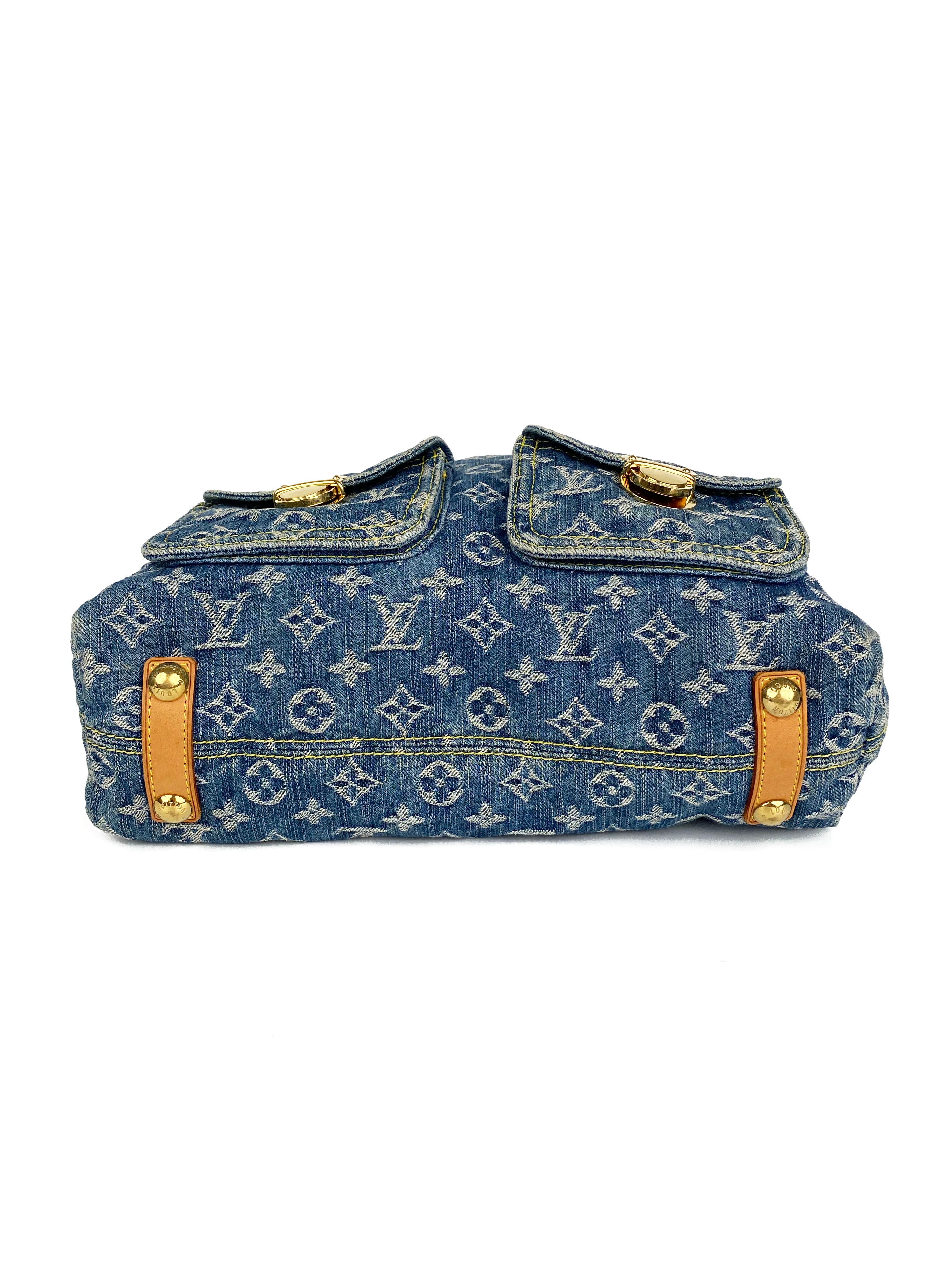 Authentic Louis Vuitton Blue Denim Baggy PM Crossbody Bag - Stylish Designer Handbag for Women, Perfect for Casual Outings & Travel Accessories