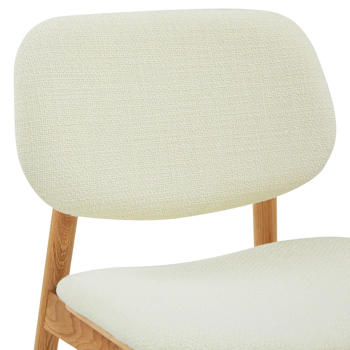 Lando Fabric Dining Chair - Solid Oak Wood Frame, Comfortable Upholstered Seat - Perfect for Kitchen, Dining Room, and Home Office Use