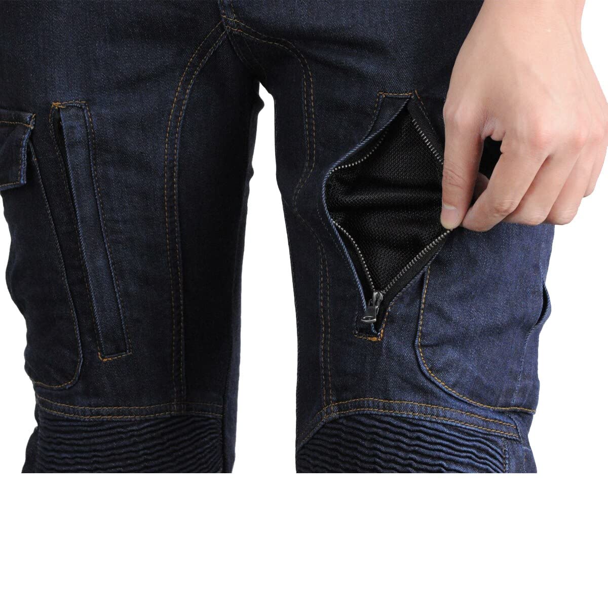 Motorcycle Riding Protective Pants - Anti-Tear Racing Jeans with Reinforced Silicone Knee & Hip Armor for Men & Women | Durable Motorbike Safety Gear for Street & Off-Road Riding