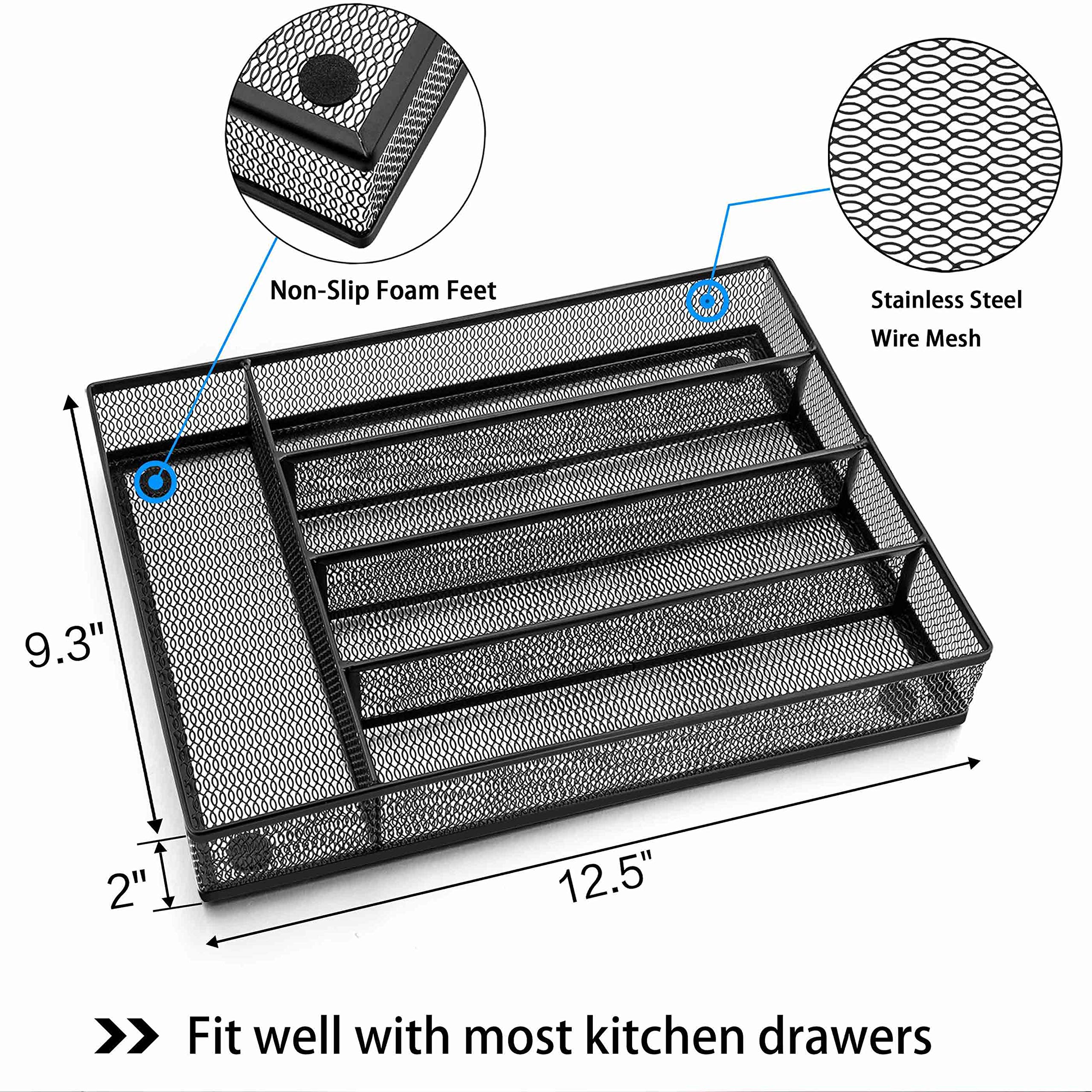 60-Piece Stainless Steel Flatware Set with Organizer Tray - Square Cutlery for 12 People - Dishwasher Safe Silverware for Everyday Dining, Parties & Restaurants