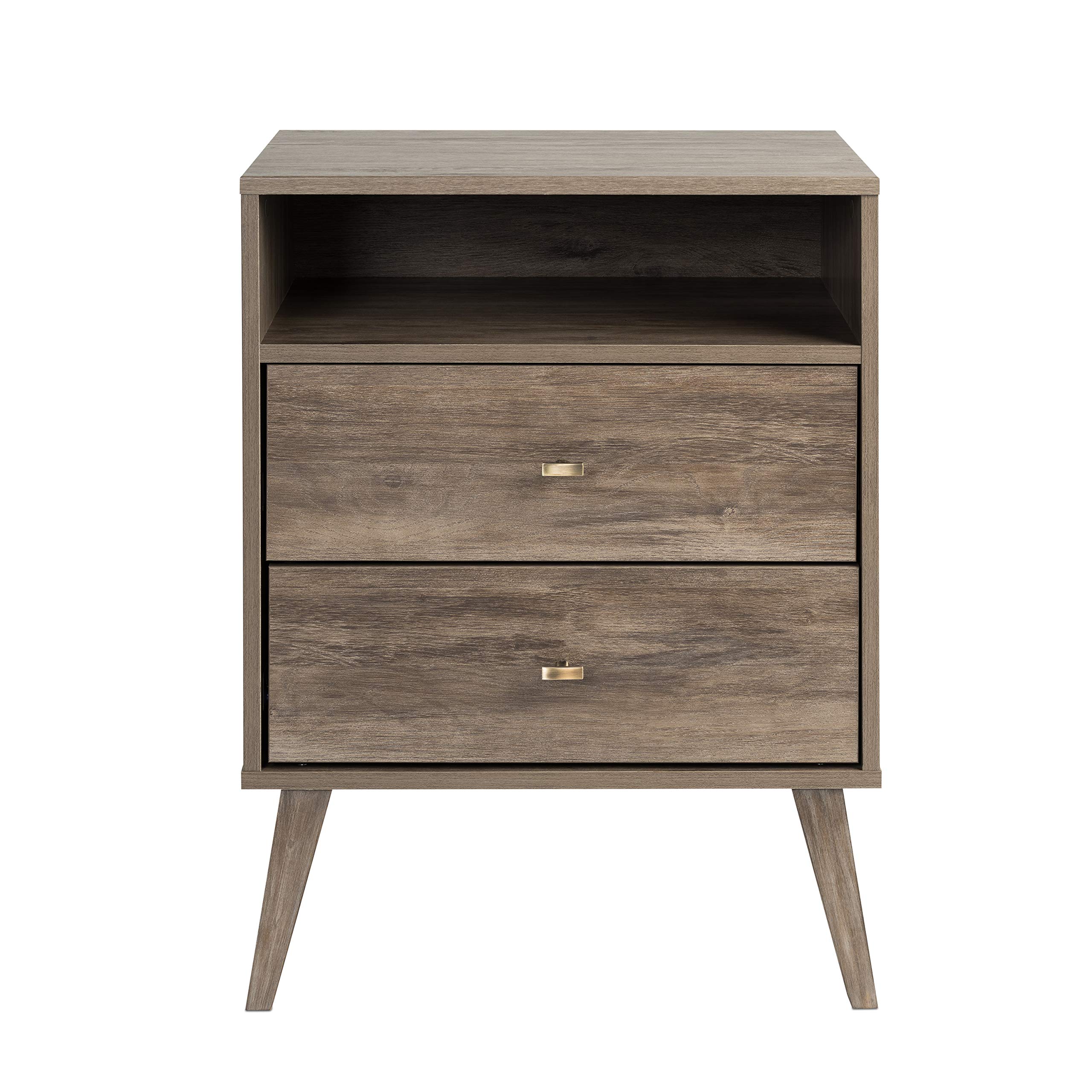Prepac Milo 6-Drawer Dresser and 2-Drawer Tall Nightstand with Open Shelf - Drifted Gray - Modern Bedroom Furniture Set for Storage and Organization
