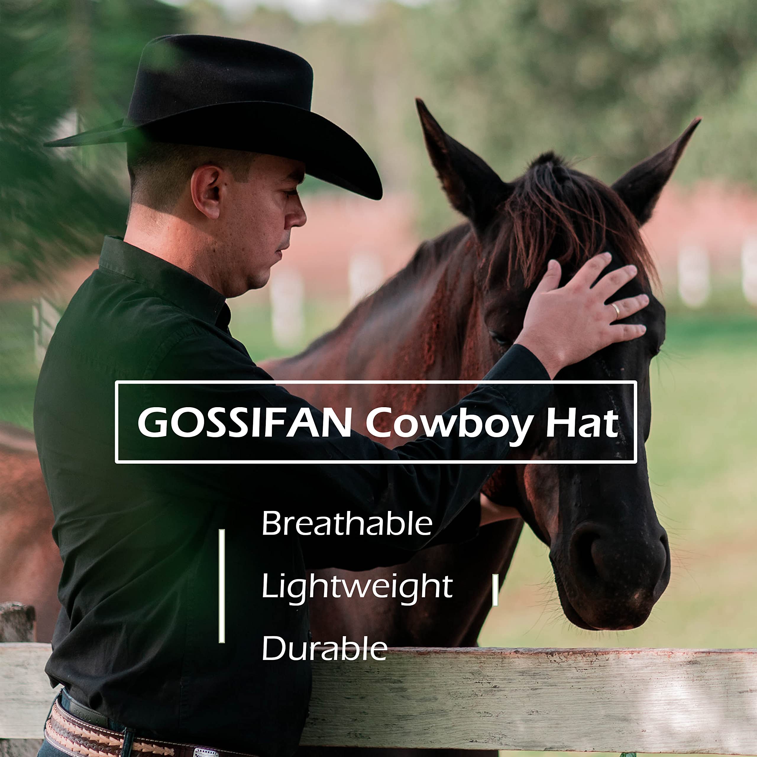 Gossifan Western Cowboy Cowgirl Hat for Women & Men - Stylish Fedora Hat with Adjustable Belt - Perfect for Rodeo, Country Music Festivals & Outdoor Adventures