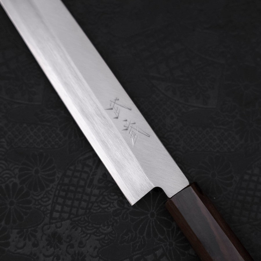 Premium Yanagiba Sushi Knife - Left Handed AUS 10 Steel Blade with Polished Ebony Handle (240mm) - Perfect for Sushi Chefs & Japanese Cuisine Preparation