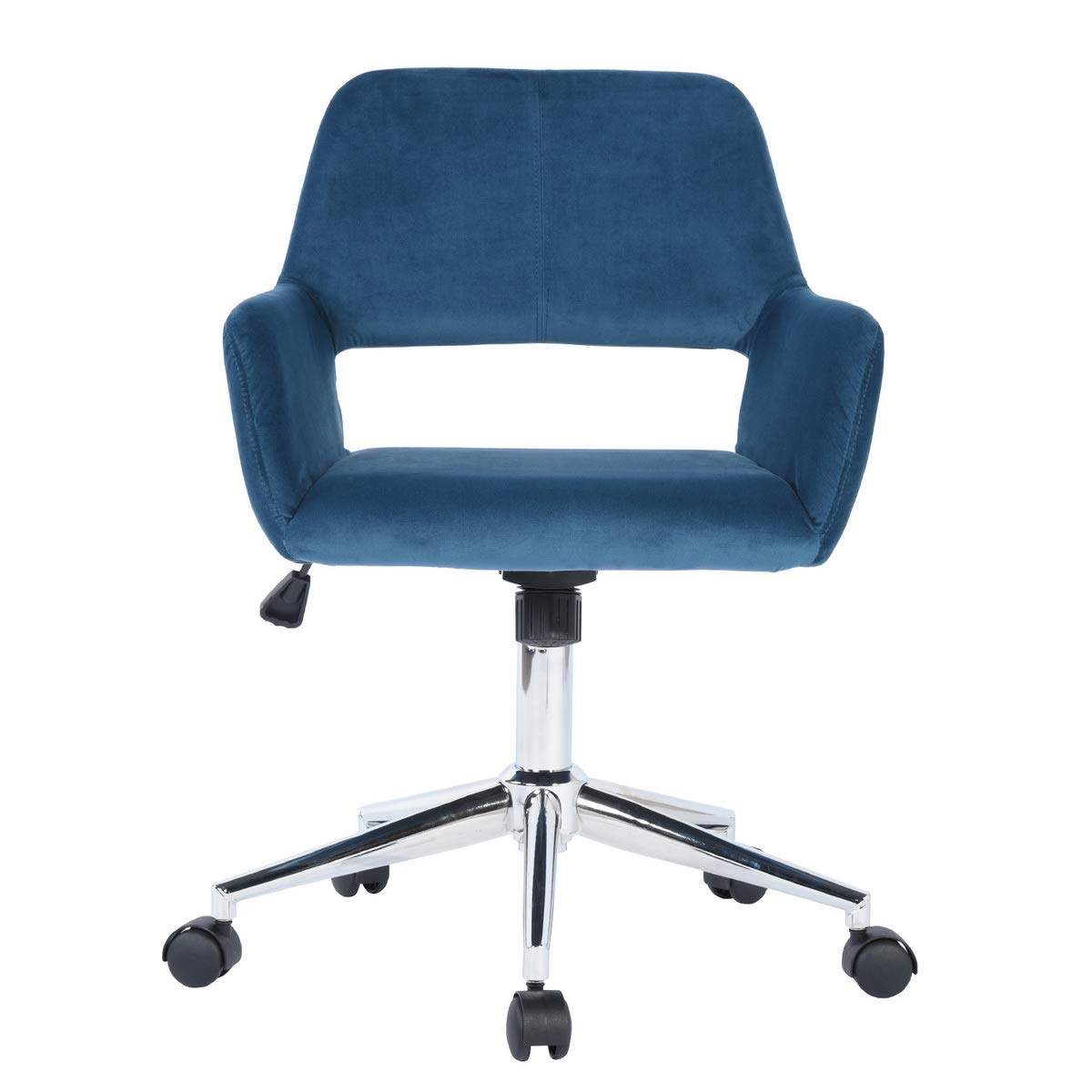 HomVent Velvet Swivel Desk Chair with Cute Hollow Mid-Back - Ergonomic Upholstered Task Chair for Home Office, Living Room, Vanity & Makeup Room - Perfect for Working, Studying & Beauty Stations