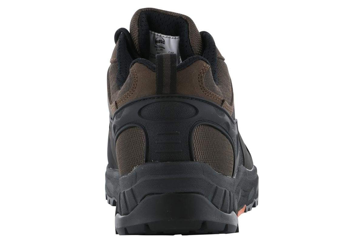 Hoss Eric Lo Aluminum Safety Toe Work Boots - Brown Steel Toe Shoes for Men - Durable & Comfortable for Construction, Warehouse & Outdoor Work