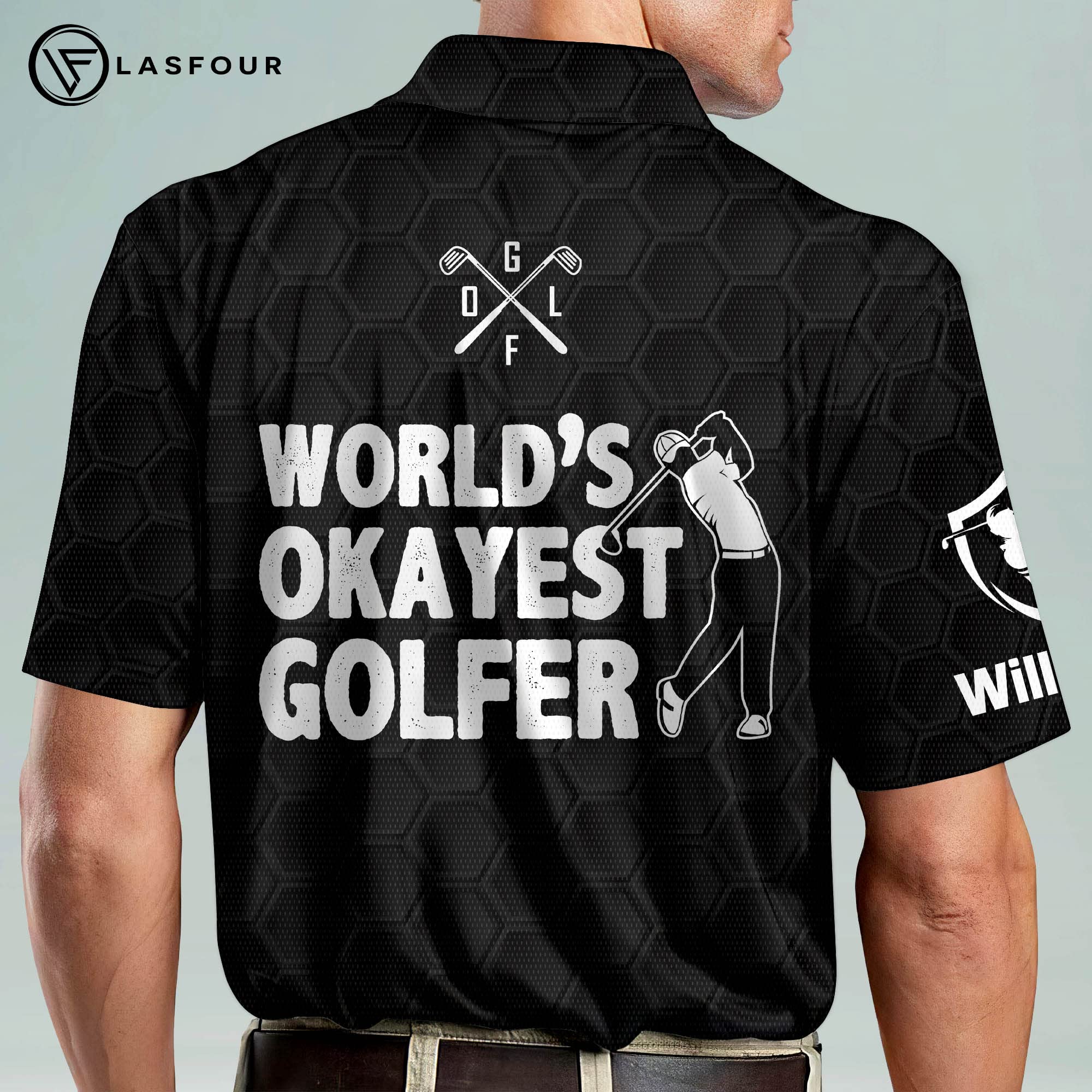 LASFOUR Personalized Skull Golf Shirts for Men - Dry Fit Lightweight Short Sleeve Polo Shirt - Funny & Unique Golf Apparel - Perfect for Golf Tournaments, Casual Wear & Gifts