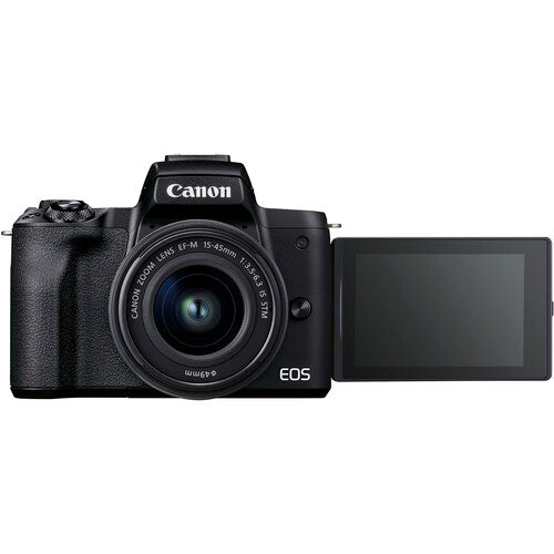 Canon EOS M50 Mark II Mirrorless Digital Camera with 15-45mm Lens (Black) + 32GB Kit - Perfect for Vlogging, Travel Photography & Content Creation