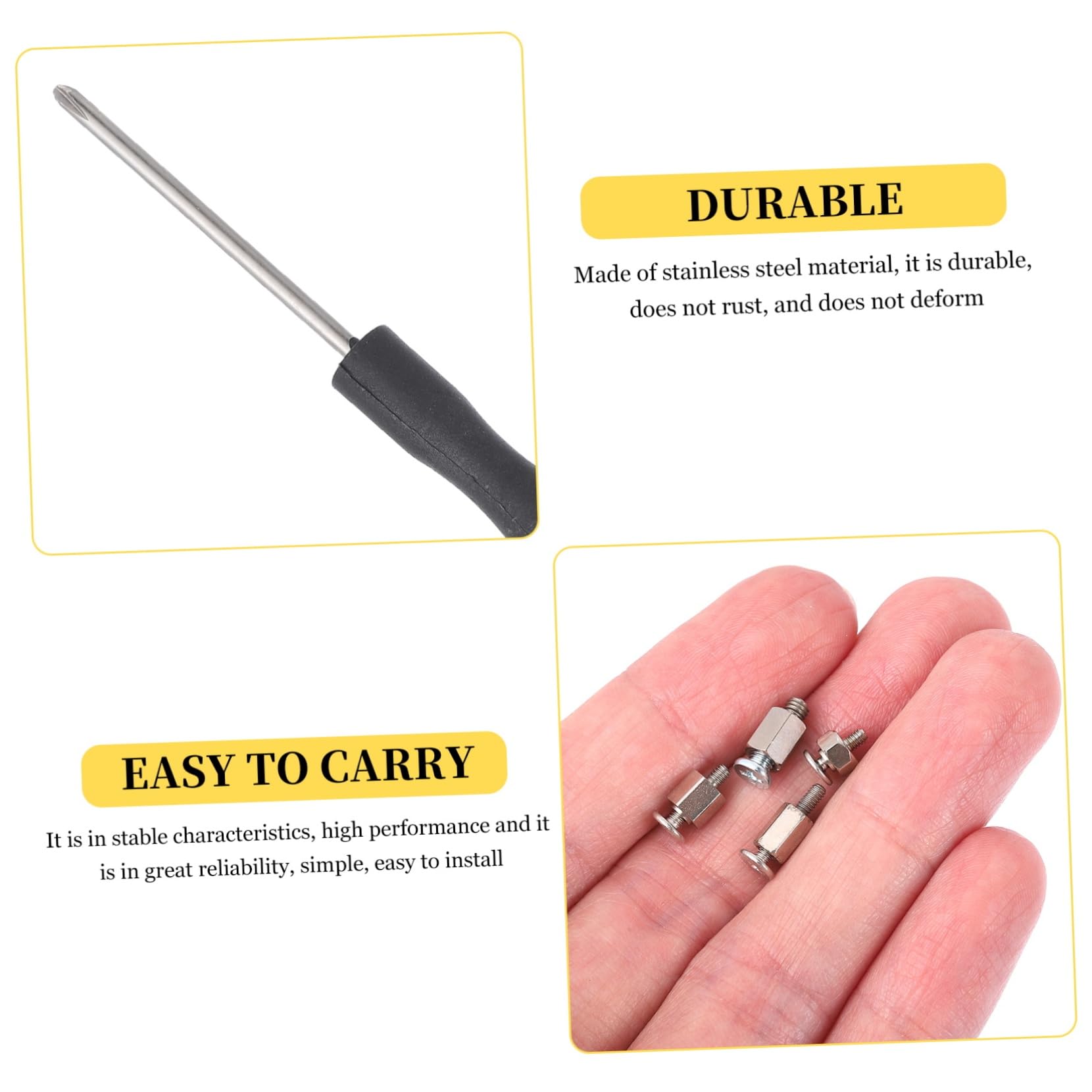 4 Sets Computer Screw Kit with 2 SSD Screws & 2 Notebook Screws, Stainless Steel Laptop Mounting Accessories for SSD, Motherboard, Pro Cupboard, and Computer Stand, Ideal for DIY PC Builds and Laptop Upgrades
