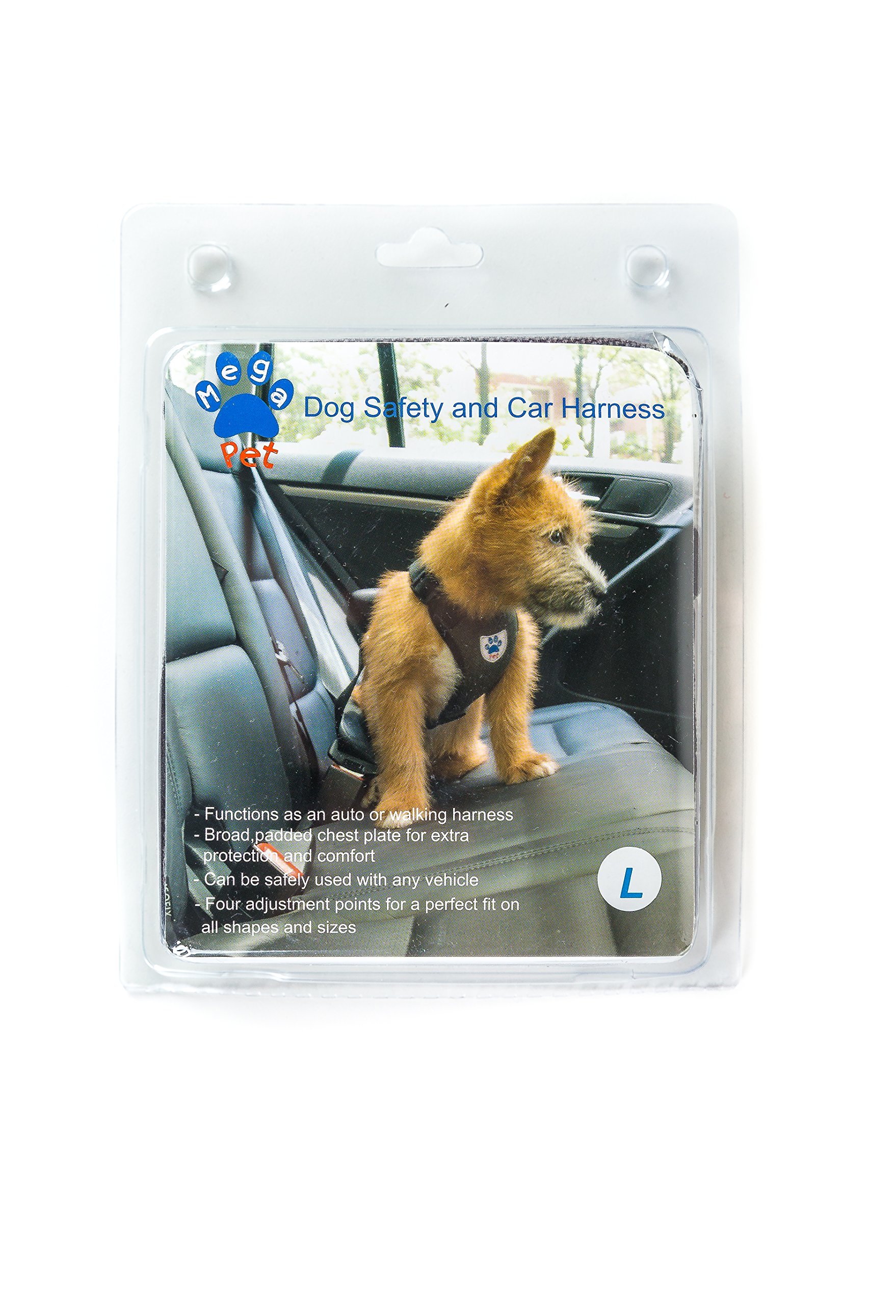 Premium Pet Dog Car Seat Belt Safety Harness - Large Size, Black - Secure Your Dog Safely During Car Rides & Travel