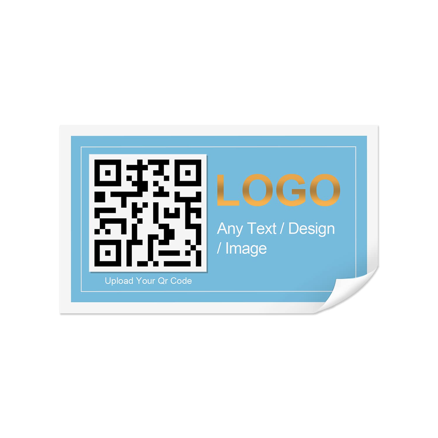 Custom QR Code Thank You Stickers - Personalized Business Labels with Logo & Text for Social Media Marketing, Branding & Events (3x6 Inch Rectangle) - Perfect for Customer Appreciation, Promotional Giveaways & Product Packaging