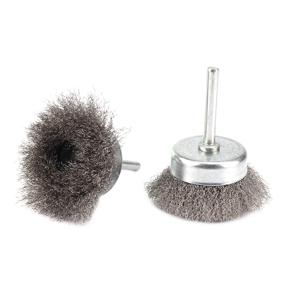 5-Pack 2-Inch Crimped Wire Cup Brush Set for Power Drill – 0.0059-Inch Wire (0.15mm) – Perfect for Metal Cleaning, Rust & Paint Removal – Ideal for Automotive, Welding & DIY Projects