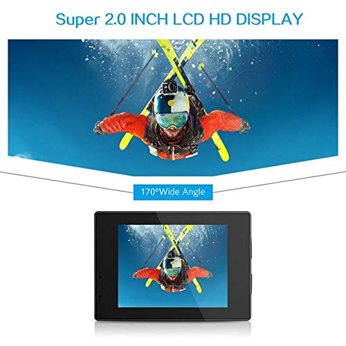 Aiwjeakh EV5000 12MP Waterproof Action Camera with 2 Inch LCD Screen, 120° Wide Angle Lens - 30M Underwater Sports DV Camcorder Kit (10 Accessories Included) for Surfing, Skiing, Cycling & Outdoor Adventures