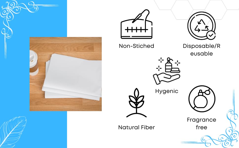 FEMISTA 85-Pack 9x9 Inch Disposable & Reusable Non-Woven Facial Tissues - Premium Skin Care Wipes for Face & Body - Ideal for Spa, Salon, Makeup Removal & Daily Skincare Routine