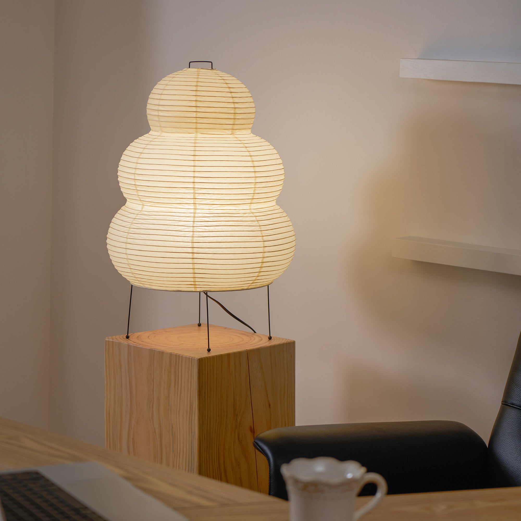 Akari Paper Table Lamp - Handmade Japanese Shoji Style Lighting for Bedroom, Living Room & Office - Soft Ambient Light, Modern Minimalist Decor
