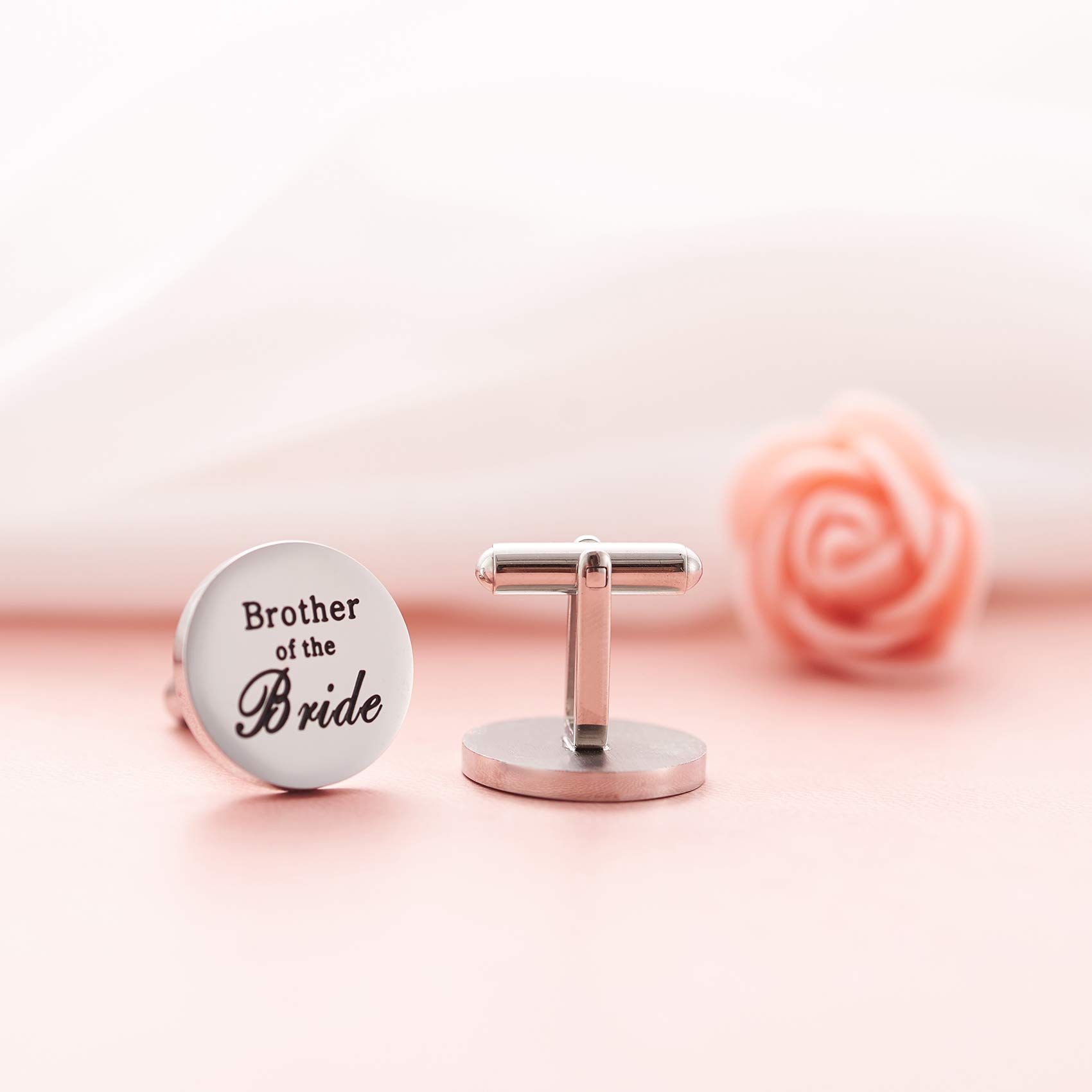 Melix Home Stainless Steel Cufflinks for Groom & Brother of the Bride - 'Thank You for Walking Me Down The Aisle' Engraved Wedding Gift Set - Perfect for Wedding Party, Anniversary & Formal Occasions
